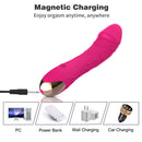Dark Red Intense Pleasure G-Spot Vibrator - 20 Speed Rechargeable Silicone Wand with Magnetic Charging