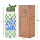 Style 27A Purple Smiley Face Pattern Vibrant Fun Print 1L Stainless Steel Insulated Water Bottle - 32oz Large Capacity with Straw Lid & Carry Handle - BPA-Free