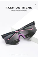 Orange Lenses With Black Temples Ultra-Light Polarized Sports Sunglasses - Wraparound Shield Design for Cycling & Outdoor Performance