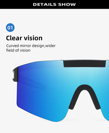 Purple Lenses With Black Temples Ultra-Light Polarized Sports Sunglasses - Wraparound Shield Design for Cycling & Outdoor Performance