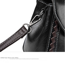 Black Elegant Women's PU Leather Top Handle Satchel - Versatile Crossbody Bag with Classic Clasp & Braided Detail