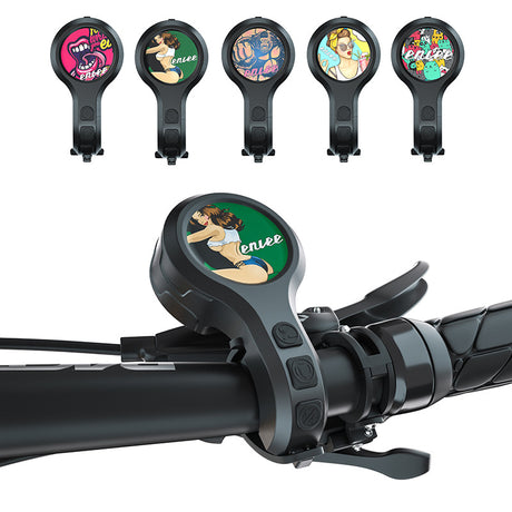Black Style E Ultra-Loud Electric Bike Horn - 130dB USB Rechargeable, IPX6 Waterproof, Easy Mount Bicycle Safety Bell