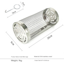 2 Pcs Size S Silver Rolling Stainless Steel BBQ Grill Basket - Cylindrical Grilling Cage for Veggies, Meats & More (304 Food-Grade)