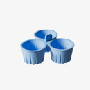 2 Pcs Blue 3-Compartment Silicone Bowl - BPA-Free, Microwave & Air Fryer Safe for Eggs, Baking & Food Storage