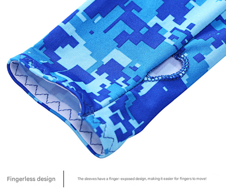 2 Sets Grey Camouflage Cooling UV Protection Set - 2 Skull Cap, 2 Neck Gaiter & 4 Arm Sleeves for Outdoor Sports