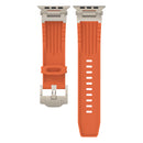 Orange Rugged Tactical Silicone Strap for Apple Watch Ultra & Series - Heavy-Duty Metal Clasp