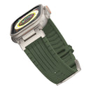 Black Rugged Tactical Silicone Strap for Apple Watch Ultra & Series - Heavy-Duty Metal Clasp