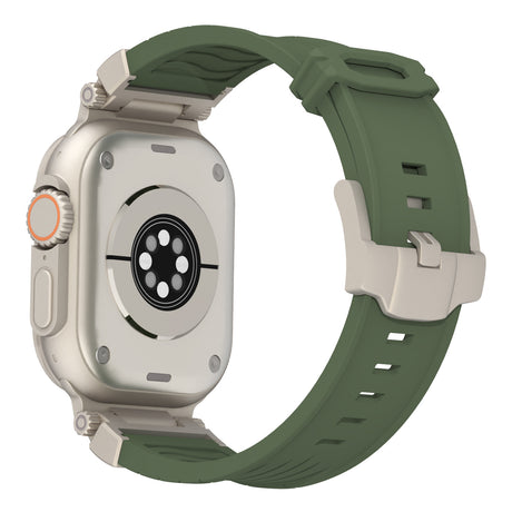 Black Rugged Tactical Silicone Strap for Apple Watch Ultra & Series - Heavy-Duty Metal Clasp