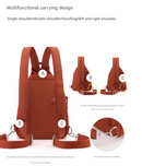 Black Versatile Women's Convertible Mini Backpack & Sling Bag - Stylish Anti-Theft Oxford Cloth Daypack, Fits 9.7in iPad