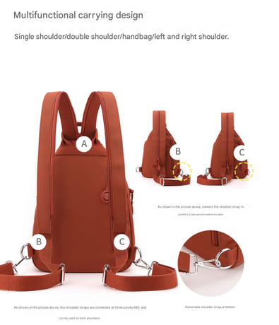 Beige Versatile Women's Convertible Mini Backpack & Sling Bag - Stylish Anti-Theft Oxford Cloth Daypack, Fits 9.7in iPad