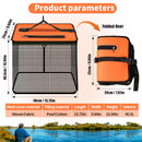1 Piece Orange and Black Durable Collapsible Fishing Keepnet - Large 40.5L Quick-Dry Coated Nylon Fish Basket for Live Bait & Catch