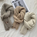 Pink Luxuriously Soft Wool Blend Knit Scarf - Cozy Warm Solid Colour Unisex Winter Essential