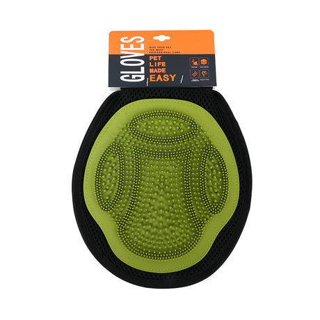 Green 3-Pack Gentle Pet Grooming Glove - Deshedding, Bathing & Massage Mitt for Dogs & Cats, Breathable & Adjustable