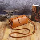 Brown Chic Vintage Inspired PU Leather Crossbody Bag - Small Frame Doctor Style Purse with Adjustable Strap