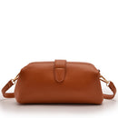 Brown Chic Vintage Inspired PU Leather Crossbody Bag - Small Frame Doctor Style Purse with Adjustable Strap
