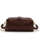 Coffee Chic Vintage Inspired PU Leather Crossbody Bag - Small Frame Doctor Style Purse with Adjustable Strap