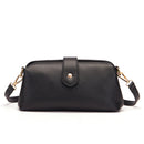 Black Chic Vintage Inspired PU Leather Crossbody Bag - Small Frame Doctor Style Purse with Adjustable Strap