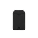 Black Chic MagSafe Wallet with Mirror & Stand - PU Leather Card Holder for iPhone 12-16 Series