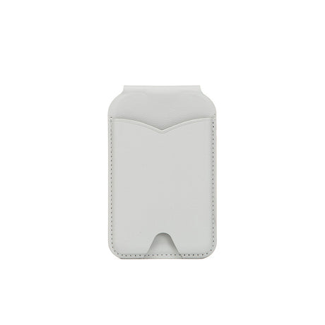 Light Grey Chic MagSafe Wallet with Mirror & Stand - PU Leather Card Holder for iPhone 12-16 Series