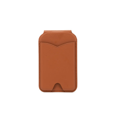 Brown Chic MagSafe Wallet with Mirror & Stand - PU Leather Card Holder for iPhone 12-16 Series