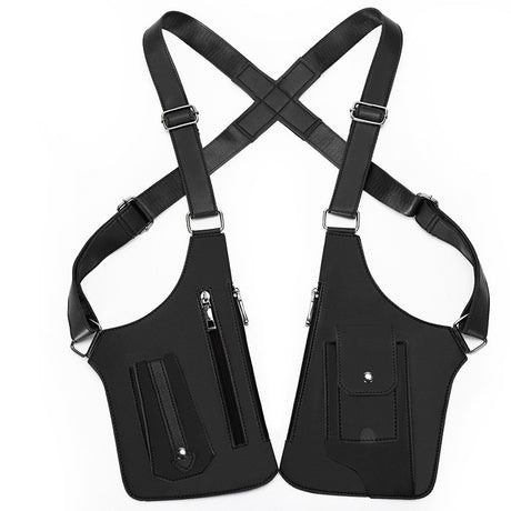 Black Urban Tactical Anti-Theft Shoulder Holster Bag - Secure Multi-Pocket Chest Rig for Men