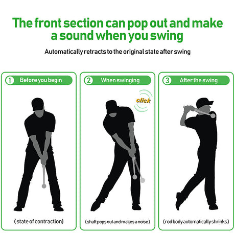 Blue Pro Golf Swing Trainer - Extendable with Audible Click & Corrective Grip Aid