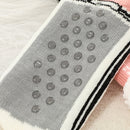 2 Pcs Black Women's Ultra Soft Sherpa Lined Slipper Socks - Cozy Warm Non-Slip Gripper Home Socks