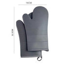 Blue Premium Heat Resistant Silicone Oven Mitts (Pair) - Non-Slip Grip, Cotton Lined for Kitchen Baking, Grilling & BBQ