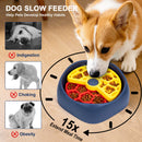 Yellow,Green and Blue Interactive Dog Puzzle Feeder Bowl - Slow Eating & Mental Stimulation Toy for Small Medium Breeds