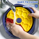 Yellow,Green and Blue Interactive Dog Puzzle Feeder Bowl - Slow Eating & Mental Stimulation Toy for Small Medium Breeds