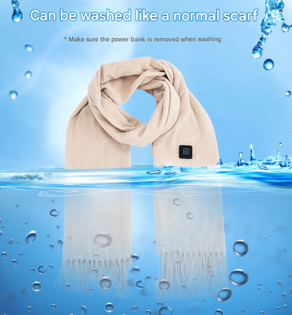 Pink USB Electric Heated Scarf - 3-Level Heat Setting Winter Neck Warmer