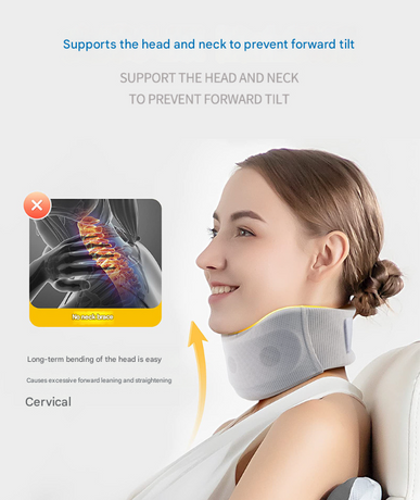 Size XL Light Blue Ergonomic Neck Support Brace - Soft Cervical Collar for Posture Correction and Pain Relief