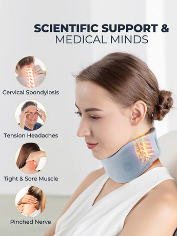 Size L Light Green Ergonomic Neck Support Brace - Soft Cervical Collar for Posture Correction and Pain Relief
