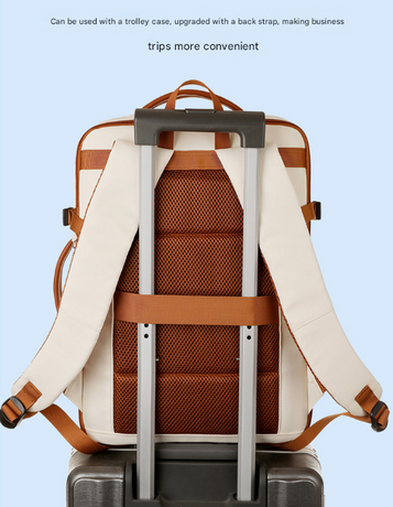 Pink Expandable Laptop Backpack with USB Port - Stylish Travel & Business Daypack