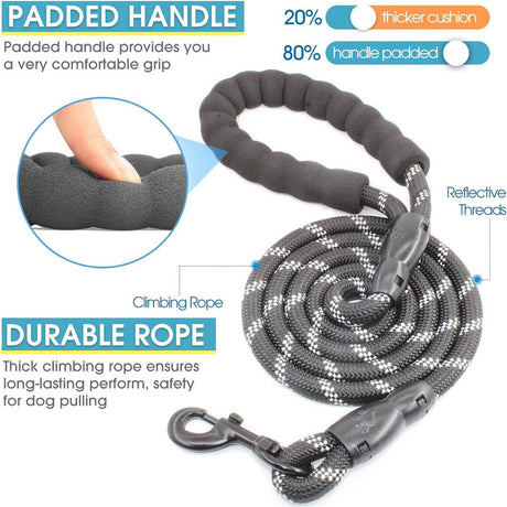 Green 3-in-1 Tangle-Free Dog Leash for 1-3 Dogs - Heavy Duty Bungee Coupler with Reflective Stitching & Padded Handle