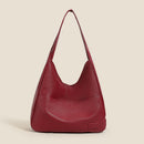 Black Retro PU Leather Tote Bag for Women - Casual Single Shoulder Crossbody Bag