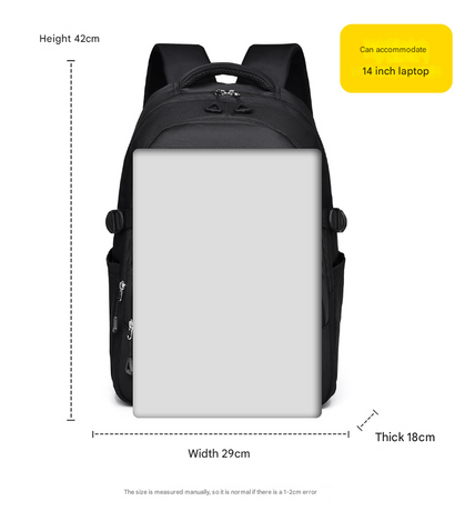 Black Trendy Korean-Style Large-Capacity Backpack for Women - 14