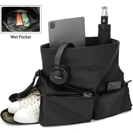 Multifunctional Travel Bag with Dry-Wet Separation - Fitness Business Crossbody, Black