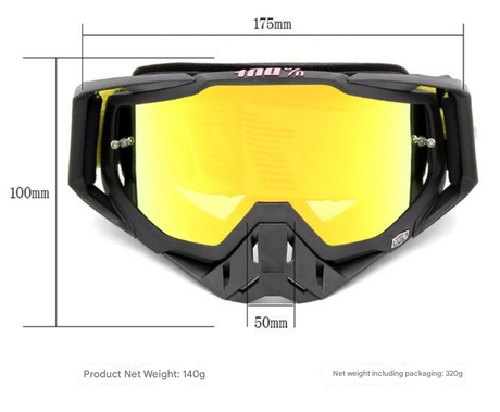 Black Frame With Mercury Flakes Motocross Goggles - Durable Off-Road Motorcycle Riding Eye Protection with Lens
