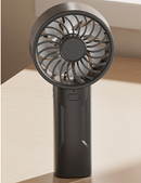 Black Mini Portable USB Rechargeable Fan - Quiet Cooling for Desk or Travel