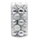Silver 30-Piece 6cm Electroplated Christmas Baubles - Hand-Painted Tree Ornaments