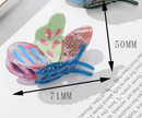 Yellow-pink-blue Stylish 3-Piece Butterfly Acetate Hair Clip Set
