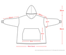 Apple Pattern Oversized Wearable Blanket Hoodie - Ultra Soft & Cozy Snuggle Pullover for Adults