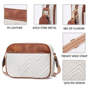 Double Zipper Black Chic Quilted Crossbody Bag - Vintage PU Leather Shoulder Purse with Adjustable Strap