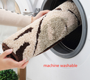 Leaves Jacquard Bathroom Mat - Super Absorbent Non-Slip Rug (40x60cm), Toilet Floor Mat for Bathroom/Bedroom/Entryway