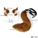 Pink Plush Faux Fur Fox Ears Headband and Tail Set - Realistic Animal Costume for Cosplay & Parties