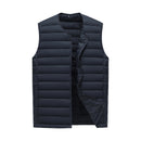 M Navy Blue Men's Lightweight Quilted Puffer Vest - Ideal Sleeveless Jacket for Winter Layering