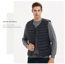 XXXXL Wine Red Men's Lightweight Quilted Puffer Vest - Ideal Sleeveless Jacket for Winter Layering