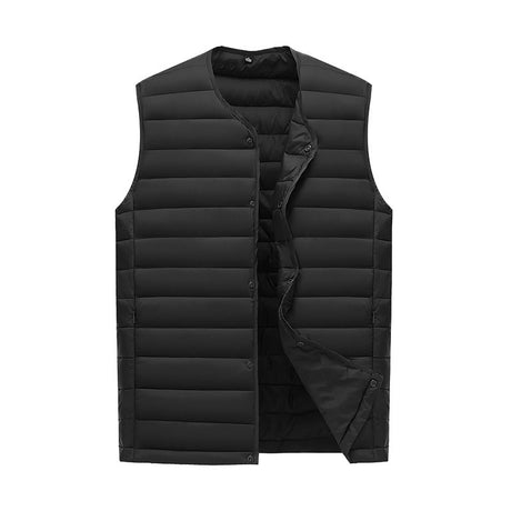 S Black Men's Lightweight Quilted Puffer Vest - Ideal Sleeveless Jacket for Winter Layering