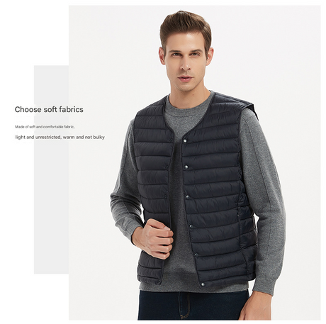 XL Black Men's Lightweight Quilted Puffer Vest - Ideal Sleeveless Jacket for Winter Layering